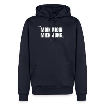 Moin Moin Mien Jung I Möwe Spruch Geschenk Urlaub - Männer Premium Bio Hoodie - Navy - Vorne - Nico (187cm)