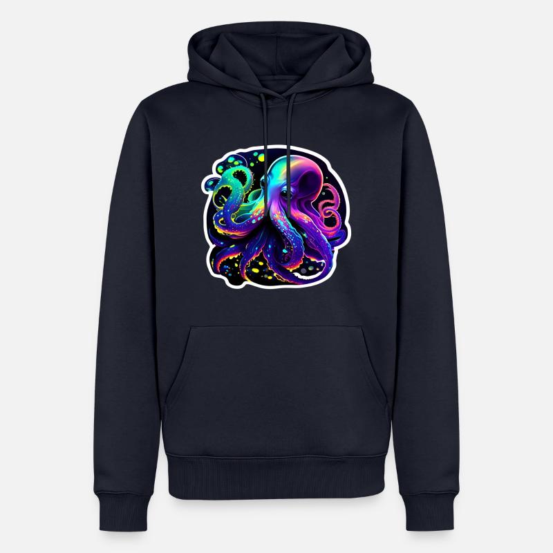 Psychedelic Octopus - Männer Premium Bio Hoodie - Navy