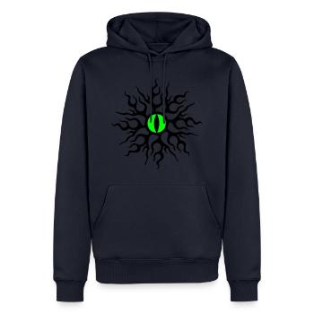 Dragon Eye, dragoneye, Tattoo Style, 2c - Men’s Premium Organic Hoodie - navy - Front - Nico (187cm)