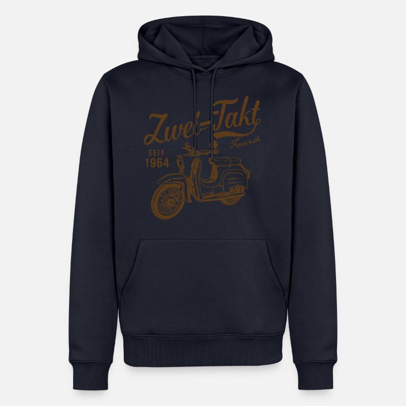 Simson Schwalbe Zweitakt Freunde - Männer Premium Bio Hoodie - Navy
