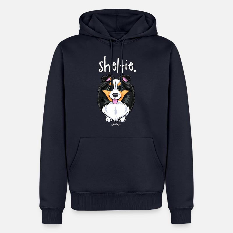 Sheltie Chien Mignon 6 - Sweat à capuche Premium bio Homme - bleu marine