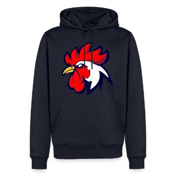 Rooster - Männer Premium Bio Hoodie - Navy - Vorne - Nico (187cm)