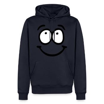 Funny Face, Cartoon Face, Trickfilm, - Männer Premium Bio Hoodie - Navy - Vorne - Nico (187cm)