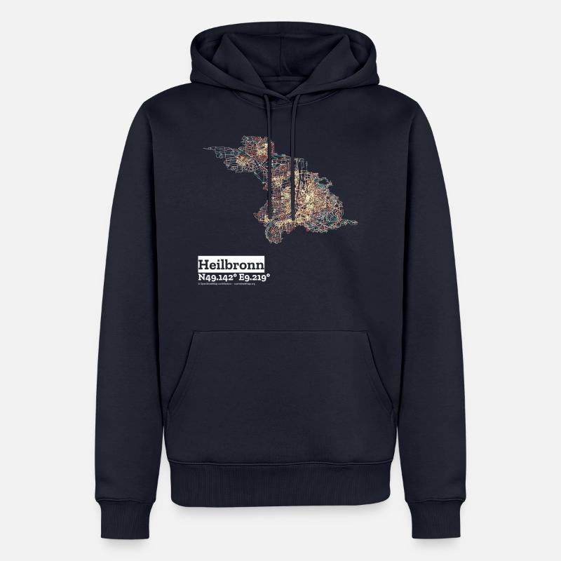 Heilbronn Basic Pastels - Männer Premium Bio Hoodie - Navy