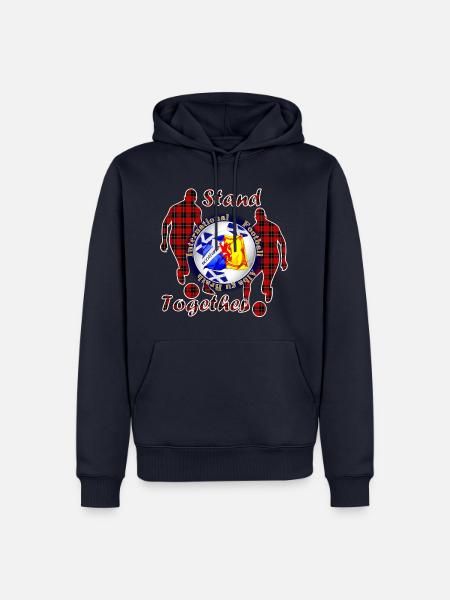 Scotland nation football red tartan stand together - Men’s Premium Organic Hoodie - navy