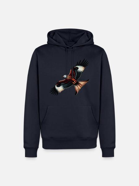 Rotmilan Greifvogel Milvus Milvus - Herre Premium økologisk hoodie - navy