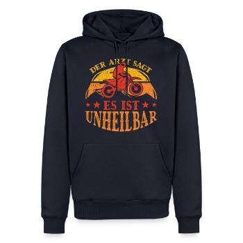 Der Arzt sagt, es ist unheilbar - Männer Premium Bio Hoodie - Navy - Vorne - Nico (187cm)