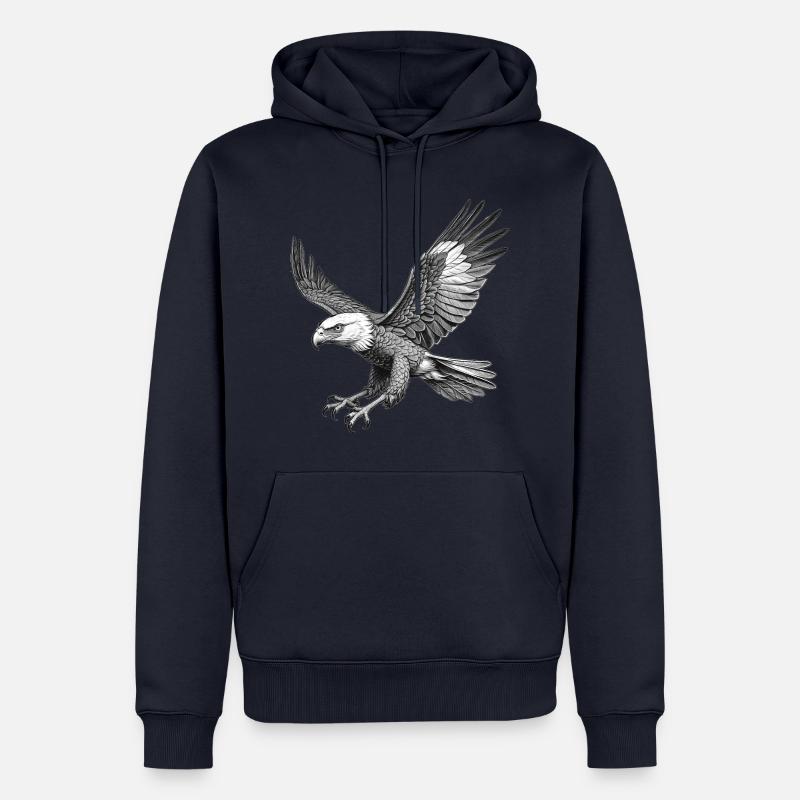 Aigle volant, Graphique - Sweat à capuche Premium bio Homme - bleu marine
