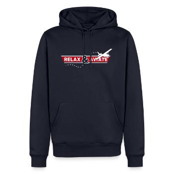 Relax & Aviate - Männer Premium Bio Hoodie - Navy - Vorne - Nico (187cm)