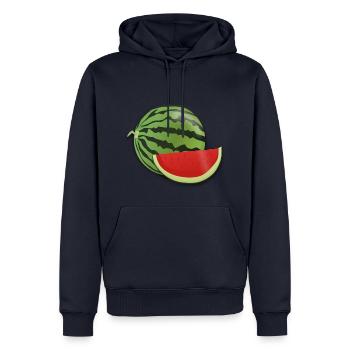 Pastèque - Sweat à capuche Premium bio Homme - bleu marine - Devant - Nico (187cm)