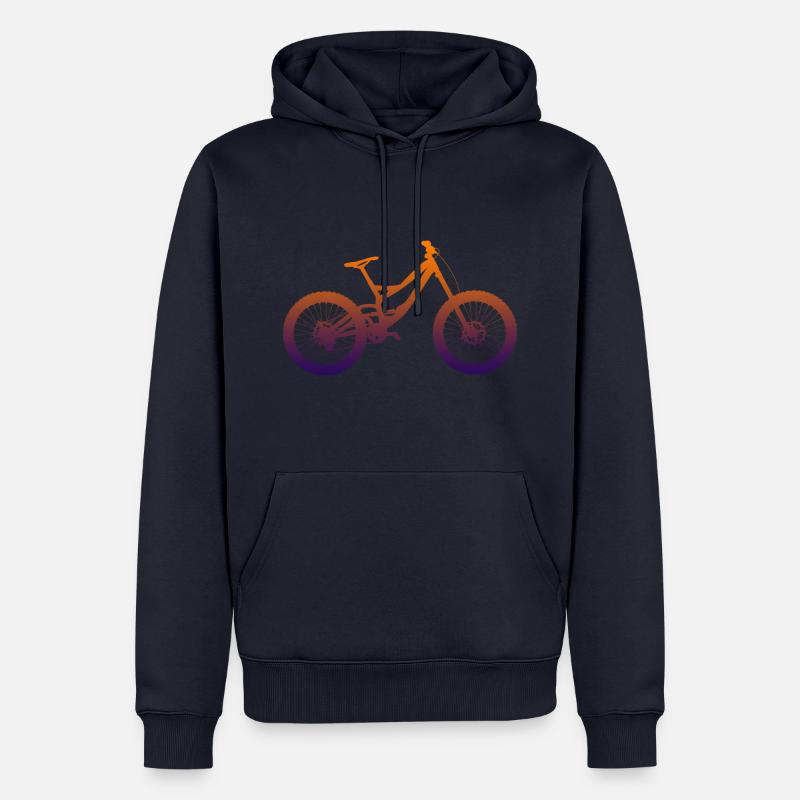 VTT de descente - Sweat à capuche Premium bio Homme - bleu marine