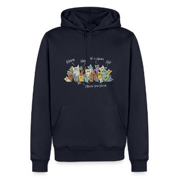 Nope, Nö, Nee, Mach Ich Nich! Lustig faule Katzen - Männer Premium Bio Hoodie - Navy - Vorne - Nico (187cm)