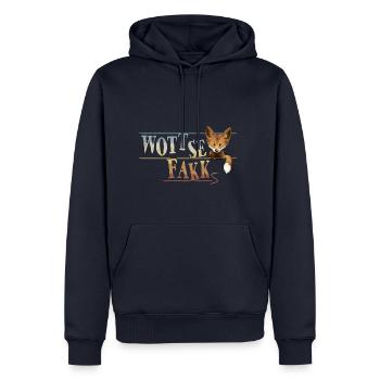 WOTTSEFAKKs Denglisch WTF Fuchs Fox Fun - Sweat à capuche Premium bio Homme - bleu marine - Devant - Nico (187cm)