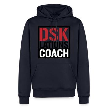 Deeskalationsteam DSKlations Coach Farben änderbar - Männer Premium Bio Hoodie - Navy - Vorne - Nico (187cm)