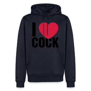 I love Cock - Men’s Premium Organic Hoodie - navy - Front - Nico (187cm)
