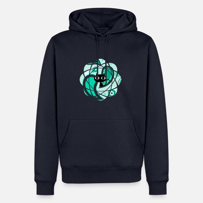 chat - Sweat à capuche Premium bio Homme - bleu marine