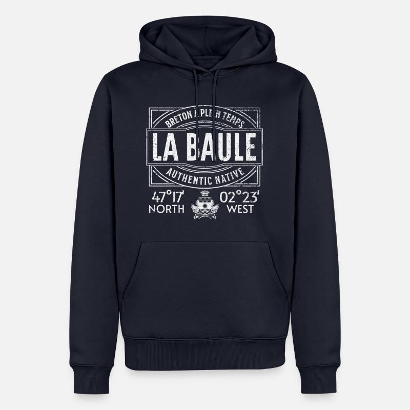 La Baule Authentic native - Sweat à capuche Premium bio Homme - bleu marine