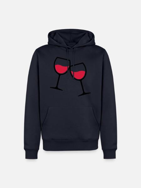 Zwei Weingläser anstoßen - Männer Premium Bio Hoodie - Navy