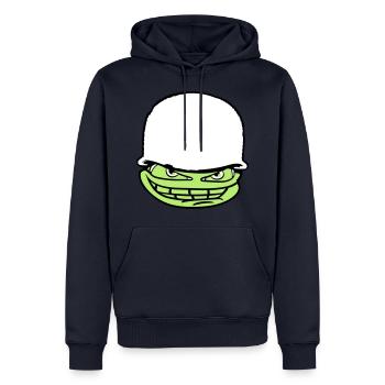 visage tête soldat camouflage guerre armée armée ve - Sweat à capuche Premium bio Homme - bleu marine - Devant - Nico (187cm)