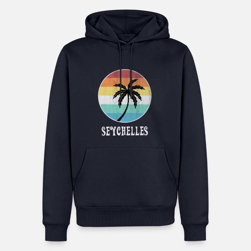 Seychelles - Sweat à capuche Premium bio Homme - bleu marine