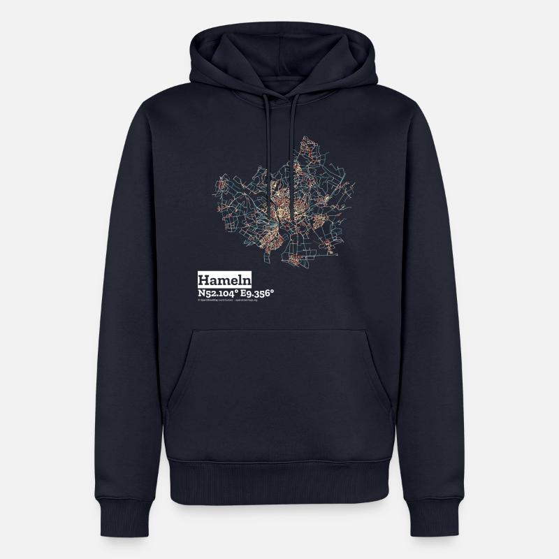 Hameln Basic Pastels - Sweat à capuche Premium bio Homme - bleu marine
