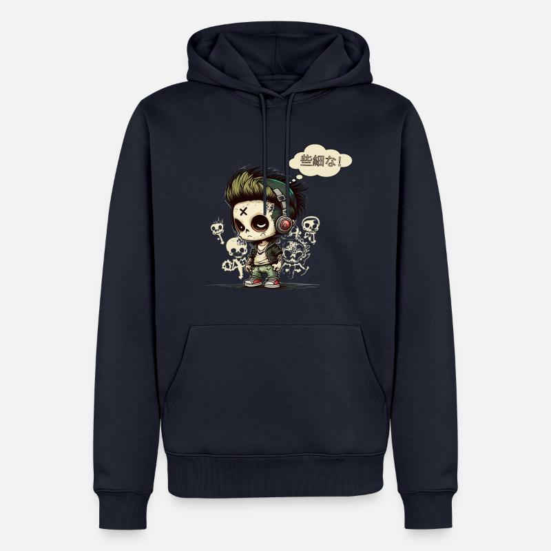 Anime Chibi Urban Graffiti | Insignifiant! - Sweat à capuche Premium bio Homme - bleu marine