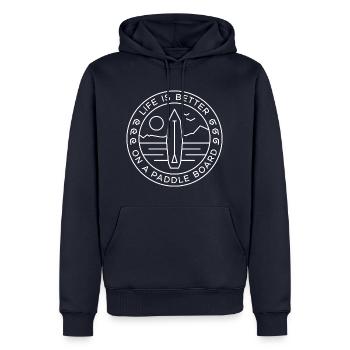 La vie est meilleure sur un Paddleboard - 2 - Sweat à capuche Premium bio Homme - bleu marine - Devant - Nico (187cm)