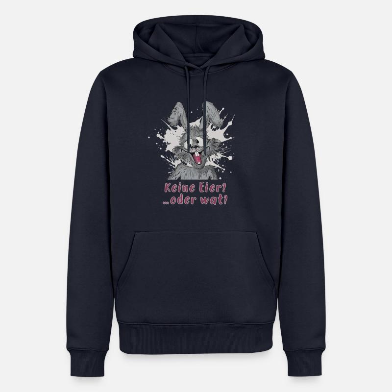 Keine Eier?….oder wat? Osterhase statement - Männer Premium Bio Hoodie - Navy