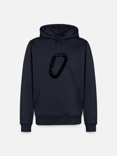 Kletter Karabiner - Kletter T-Shirt - Männer Premium Bio Hoodie - Navy