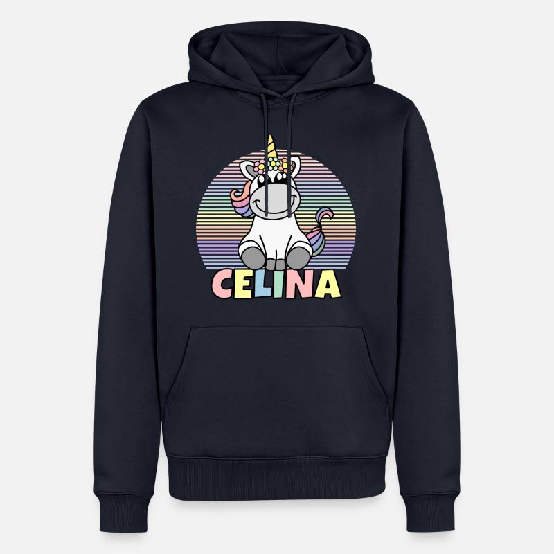 Celina Einhorn Name - Männer Premium Bio Hoodie - Navy