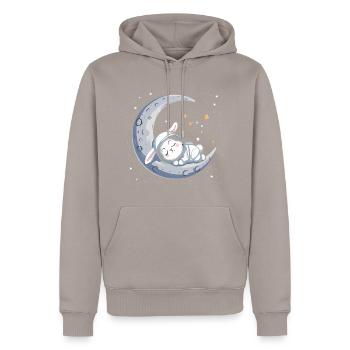 Süßer Mondhase – Traumhafte Astronauten-Reise - Männer Premium Bio Hoodie - Taupe - Vorne - Nico (187cm)