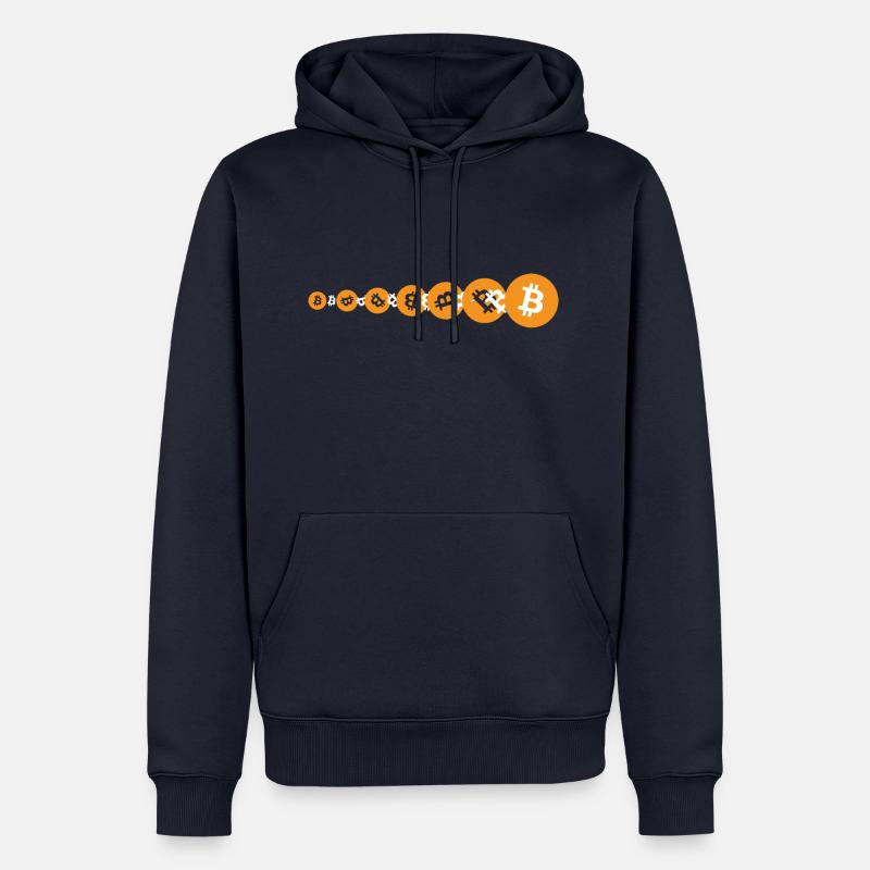 Évolution du Bitcoin BTC - Sweat à capuche Premium bio Homme - bleu marine