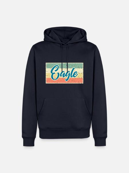 Eagle Shirt im Retro Look – Frei wie der Wind - Männer Premium Bio Hoodie - Navy
