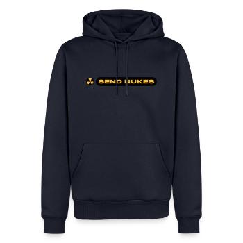 SEND NUKES - Männer Premium Bio Hoodie - Navy - Vorne - Nico (187cm)