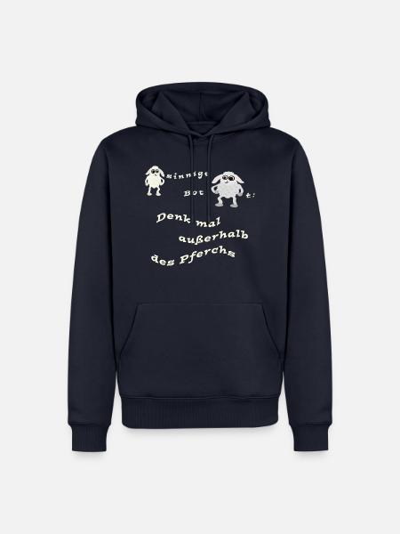 Denk mal außerhalb des Pferchs. - Männer Premium Bio Hoodie - Navy