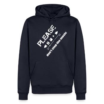 S'il vous plaît ne pas arrêter la musique - Sweat à capuche Premium bio Homme - bleu marine - Devant - Nico (187cm)