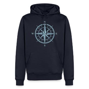Windrose Camping Voile Camping-car Island Stone Lac - Sweat à capuche Premium bio Homme - bleu marine - Devant - Nico (187cm)