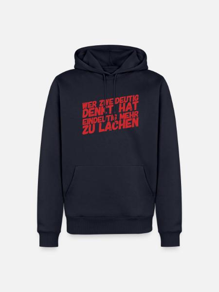 immer schön zweideutig denken - Männer Premium Bio Hoodie - Navy