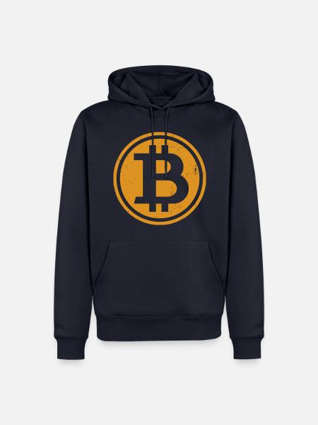 Vintage Bitcoin - Männer Premium Bio Hoodie - Navy