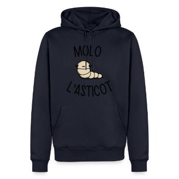 Molo l'asticot - Sweat à capuche Premium bio Homme - bleu marine - Devant - Nico (187cm)