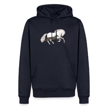 Galgo et cheval - Sweat à capuche Premium bio Homme - bleu marine - Devant - Nico (187cm)