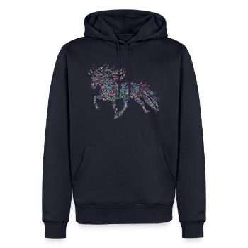 Tölter3 Confettis - Sweat à capuche Premium bio Homme - bleu marine - Devant - Nico (187cm)