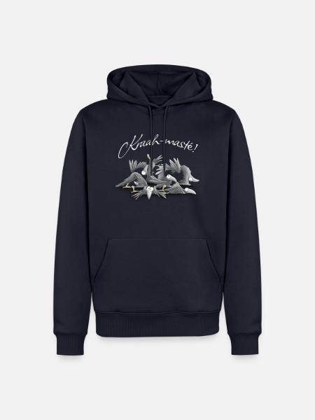 Kraah-masté! Yoga Vibes Krähen Meditation Raben - Männer Premium Bio Hoodie - Navy