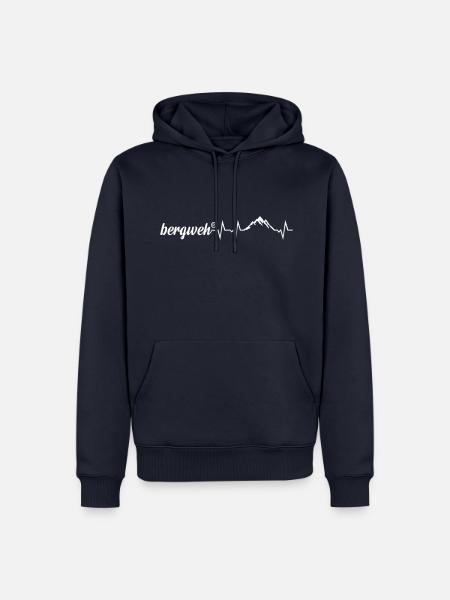 Berge Pulsschlag Bergweh® für Bergsportler - Männer Premium Bio Hoodie - Navy