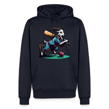 Ziegen Cricket Liebhaber Sportler Team Design - Männer Premium Bio Hoodie - Navy - Vorne - Nico (187cm)