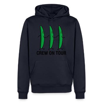 Crew on tour - Männer Premium Bio Hoodie - Navy - Vorne - Nico (187cm)