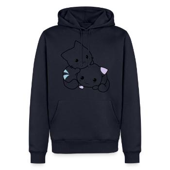 Katzen süß - Männer Premium Bio Hoodie - Navy - Vorne - Nico (187cm)