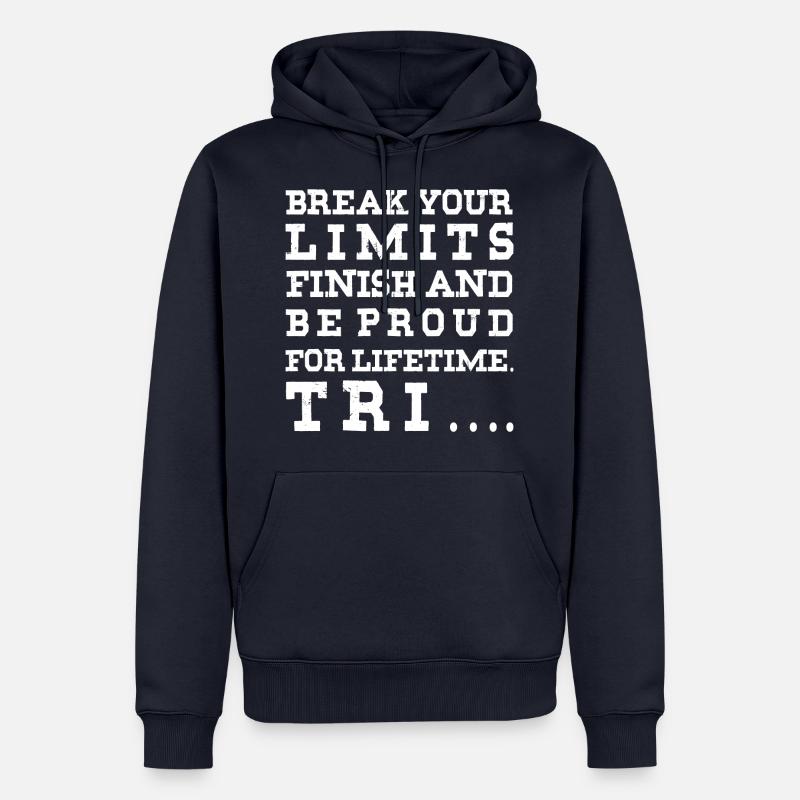 Triathlon - Sweat à capuche Premium bio Homme - bleu marine