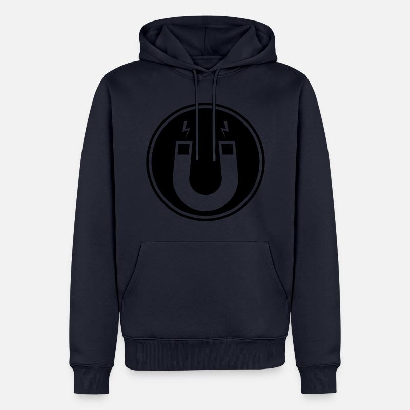 Aimant en fer à cheval - Sweat à capuche Premium bio Homme - bleu marine