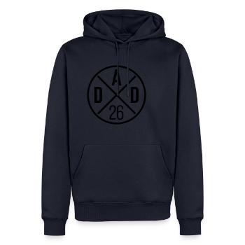 Dad 26 Vater Baby Papa 2026 Vatertagsgeschenk - Männer Premium Bio Hoodie - Navy - Vorne - Nico (187cm)